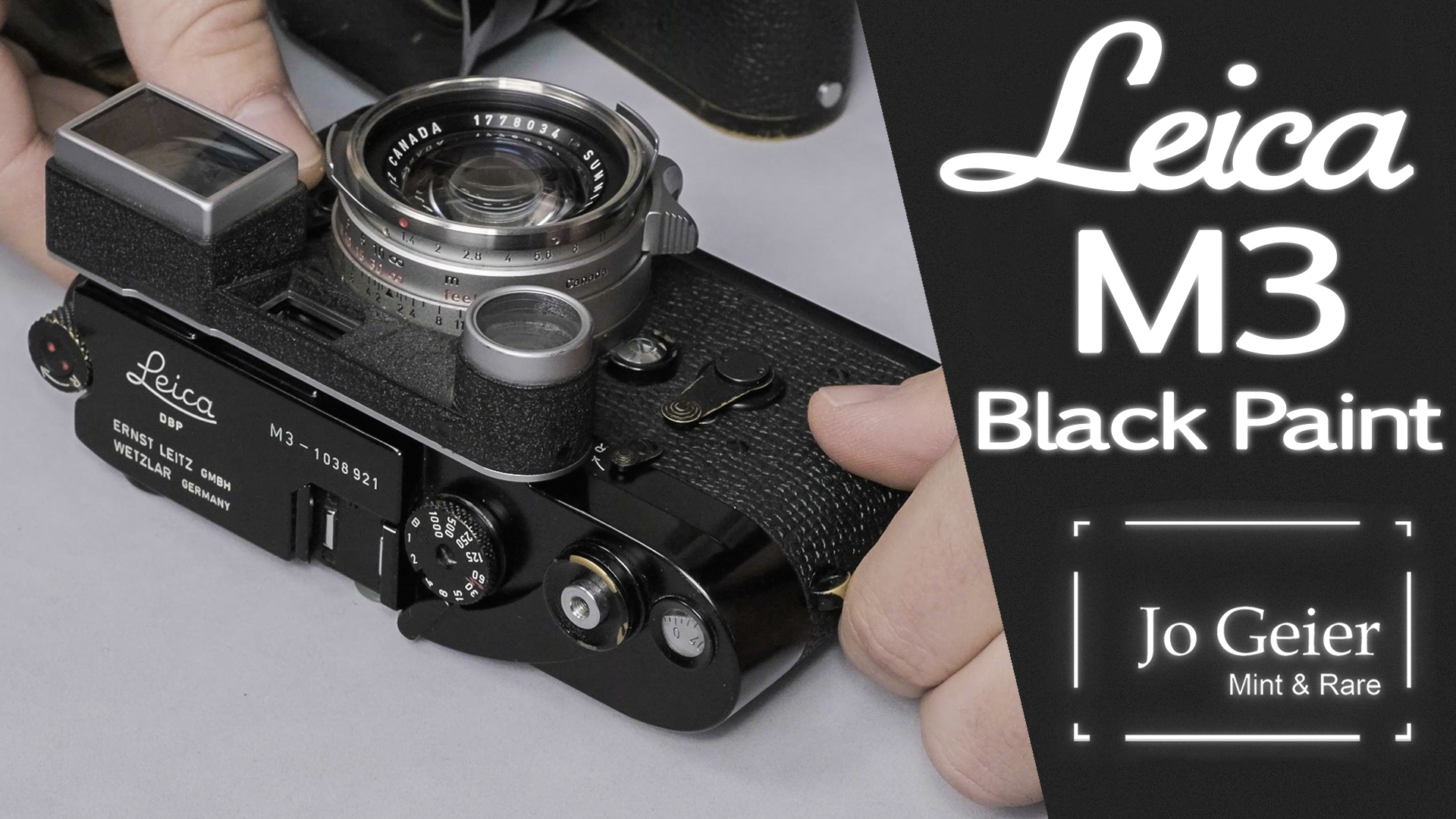 Leitz Leica M3 Black Paint Cameras and Lenses - Jo Geier - Mint & Rare
