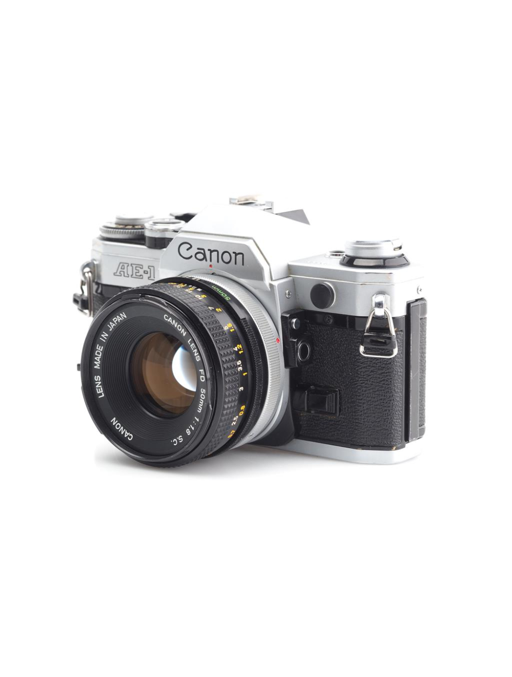 Canon AE-1 Chrome w. 1.8/50mm S.C. #593594 | JO GEIER Canon AE-1 Chrome w. 1.8/50mm S.C. #593594 | JO GEIER