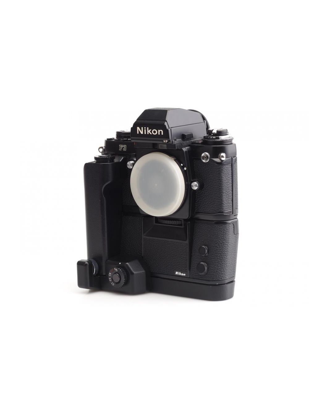 Nikon F3 HP Black w. MD-4 Motor Drive & MK-1 Firing Rate C.