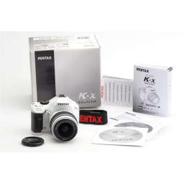 Pentax K-X White w. 3.5-5.6/18-55mm SMC Pentax-DA L AL & Box | JO